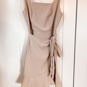 Beige Amazon Faux Wrap Dress